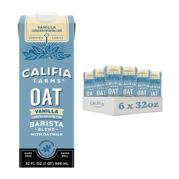 Califia Farms - Oat Barista Blend Oat Milk, 32 Oz (Pack of 6)