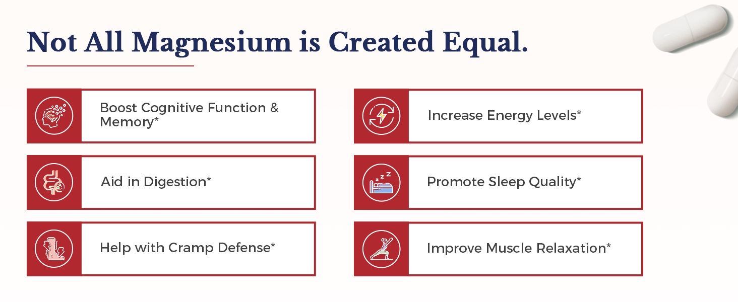 Vitalitown Magnesium Complex helps brain, bone, heart to muscle, energy, and sleep health*